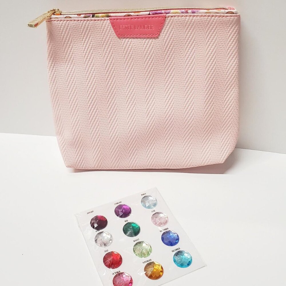 Estee Lauder Makeup Bag with Gems Stickers (New without tag)